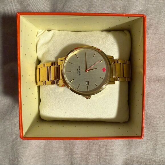 Kate Spade Gold Women's Watch with Gold Dial & Pink Spade - Picture 3 of 9
